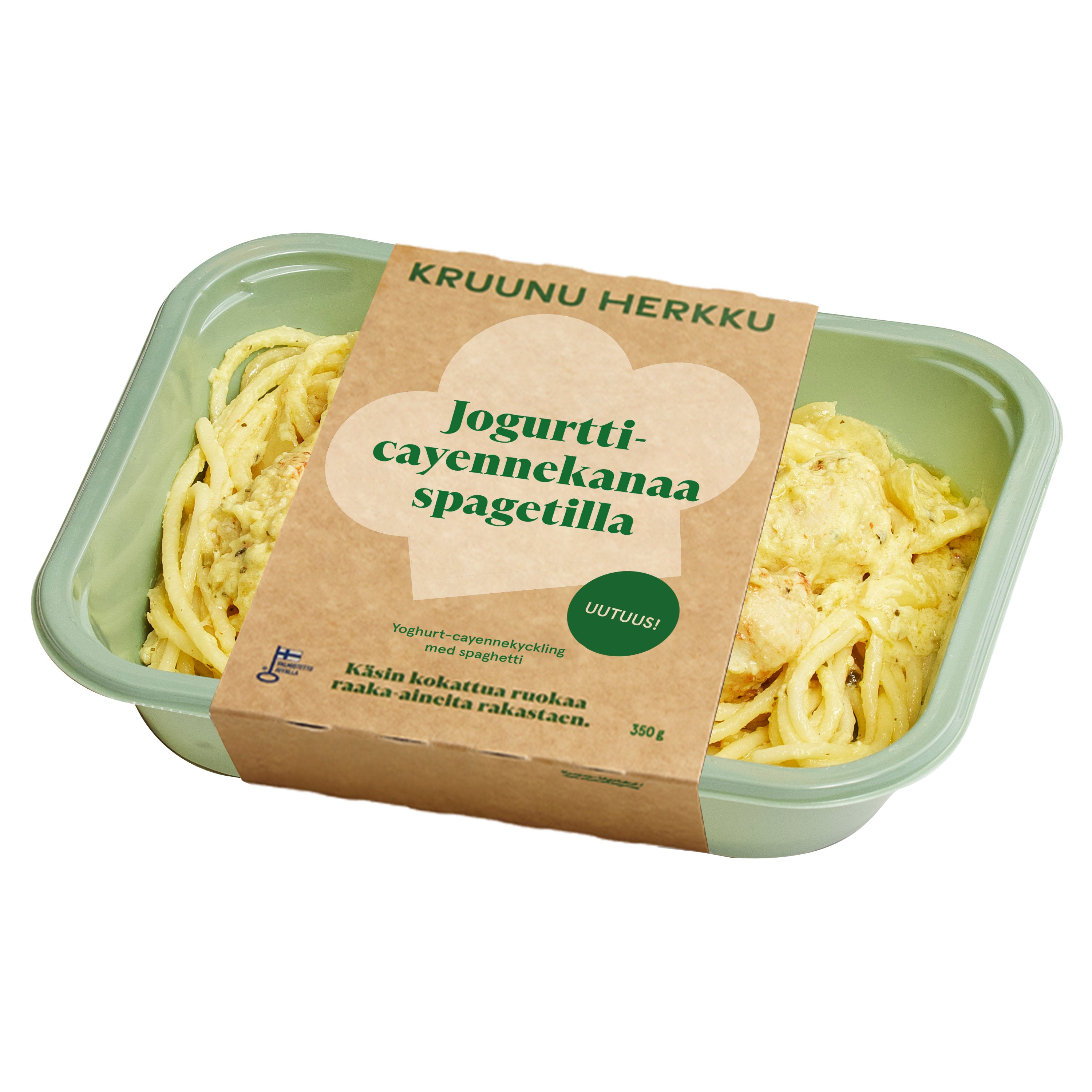 Jogurtti-cayennekanaa spagetilla (350 g)
